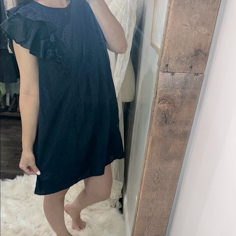 Terra & Sky navy blue eyelet dress size 1X